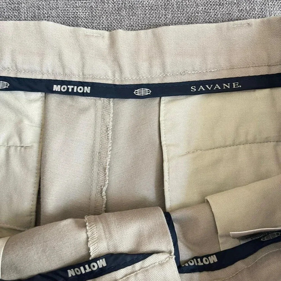 Savane Men's‎ Pants Size 36x28 Biege 100% Cotton Khaki Slacks - Picture 6 of 8